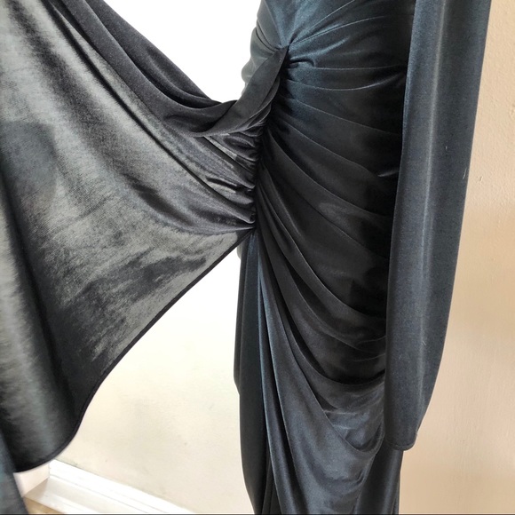 NIGHT MOVES rushed black vintage cocktail elegant Dress S - Picture 4 of 10